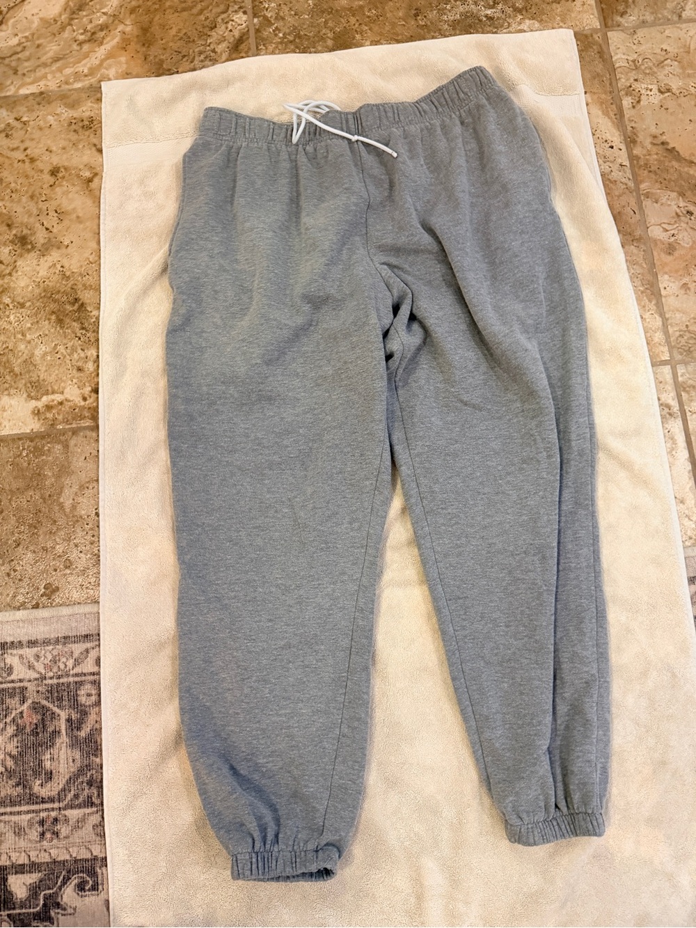 Athletic Works Gray Fleece Sweatpants with Drawstring Waist